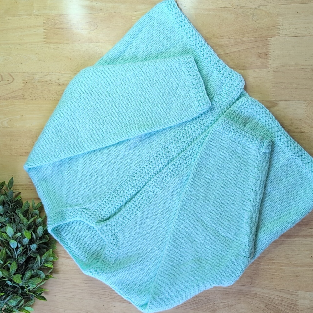 Mint Green vintage hand knit cardigan